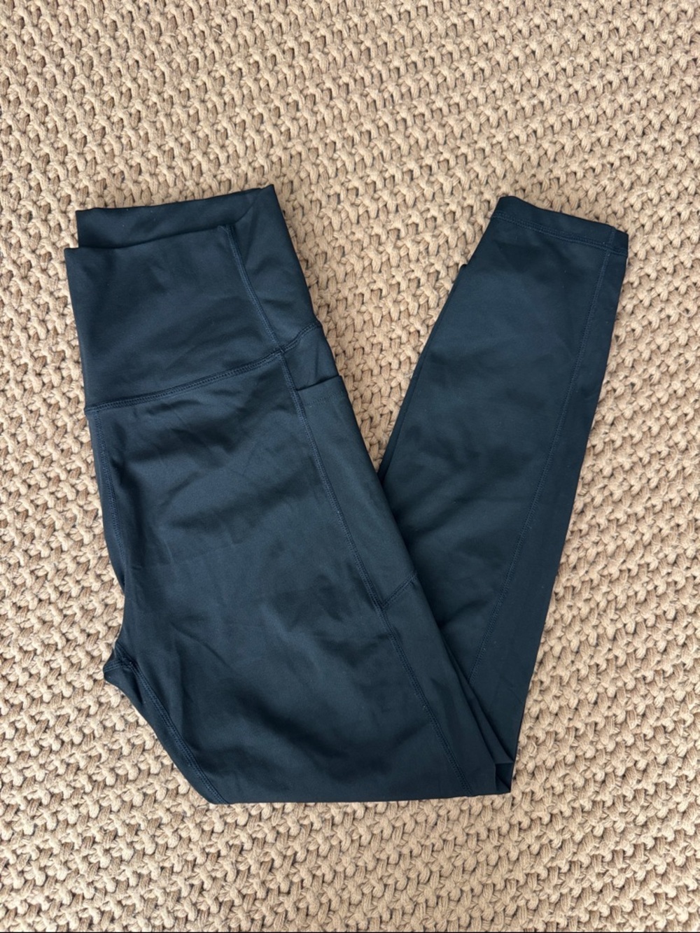 Yvette Black High-Waist Athletic Pocket Leggings Size L (10) Activewear